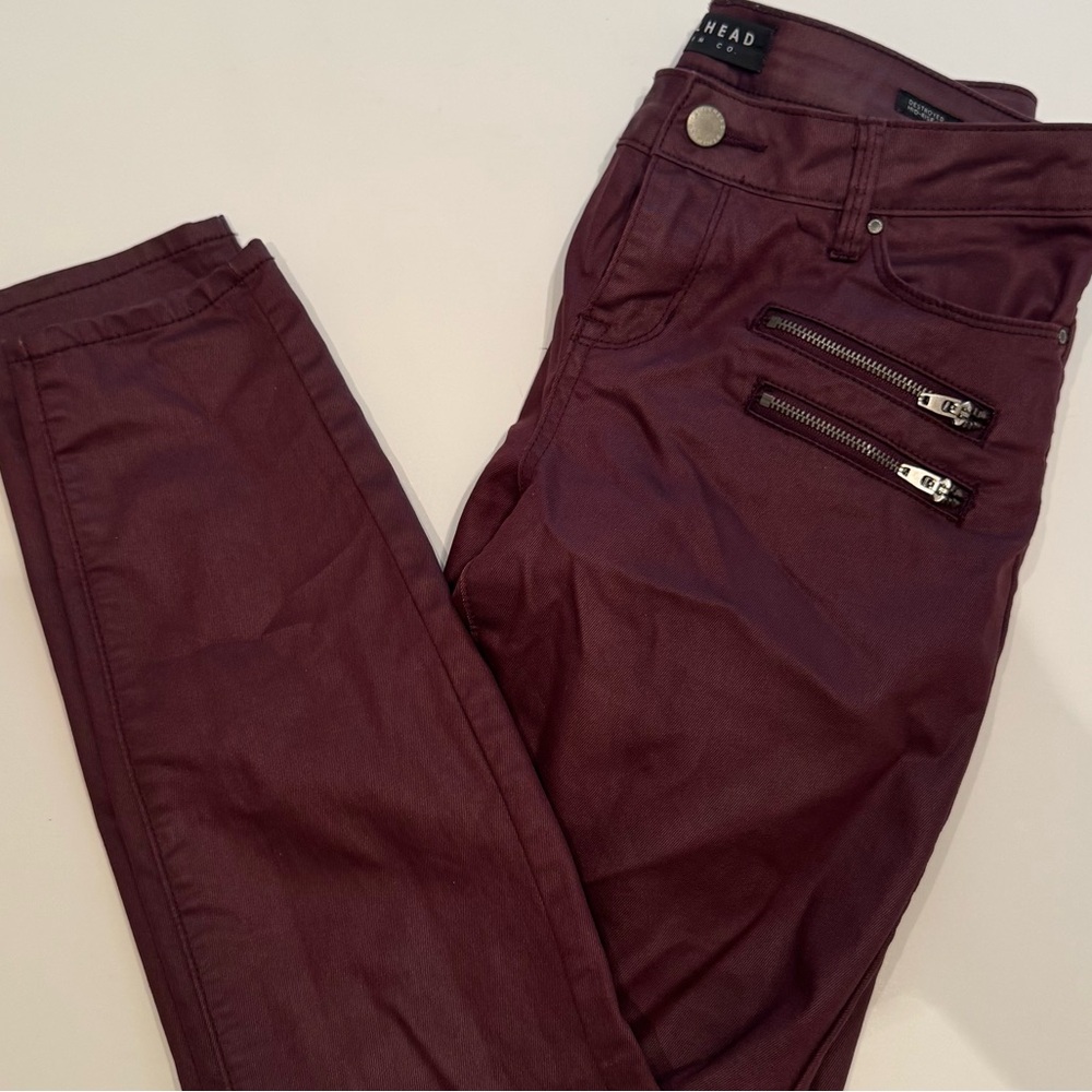 BULLHEAD DENIM CO. Women's Burgundy Skinny Jeans